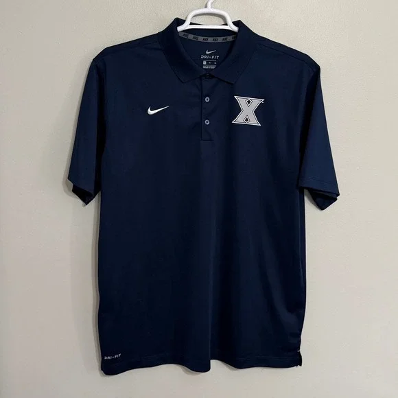 Nike Dri-Fit Mens XL Xavier Musketeers Blue Performance Varsity Polo Shirt - Picture 2 of 8